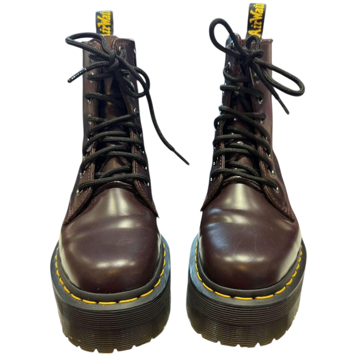 Dr Martens Burgundy Jadon Smooth Leather Platform Boots - 37/4