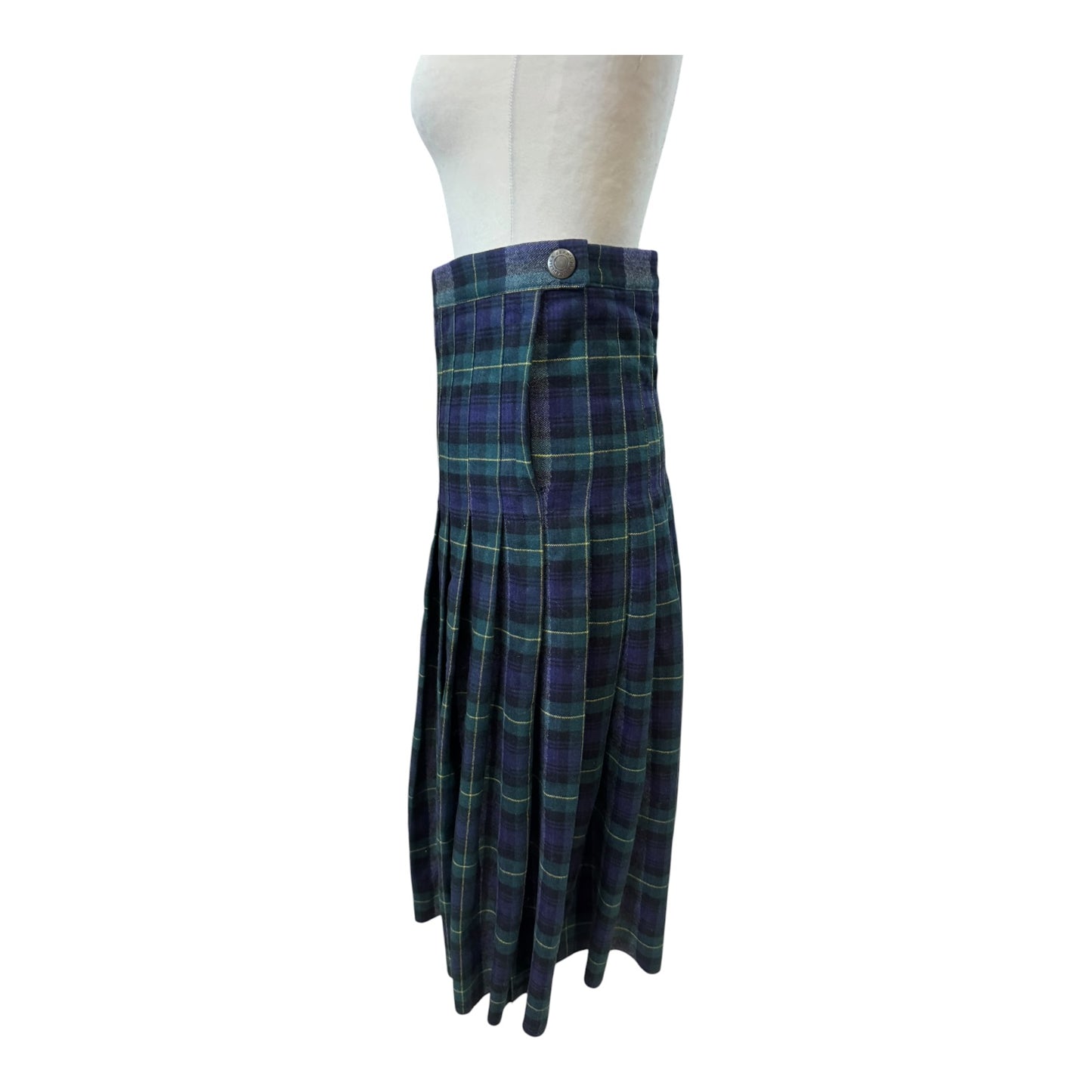 Jean Paul Gaultier Navy Green Tartan Kilt - 8/10 - NEW