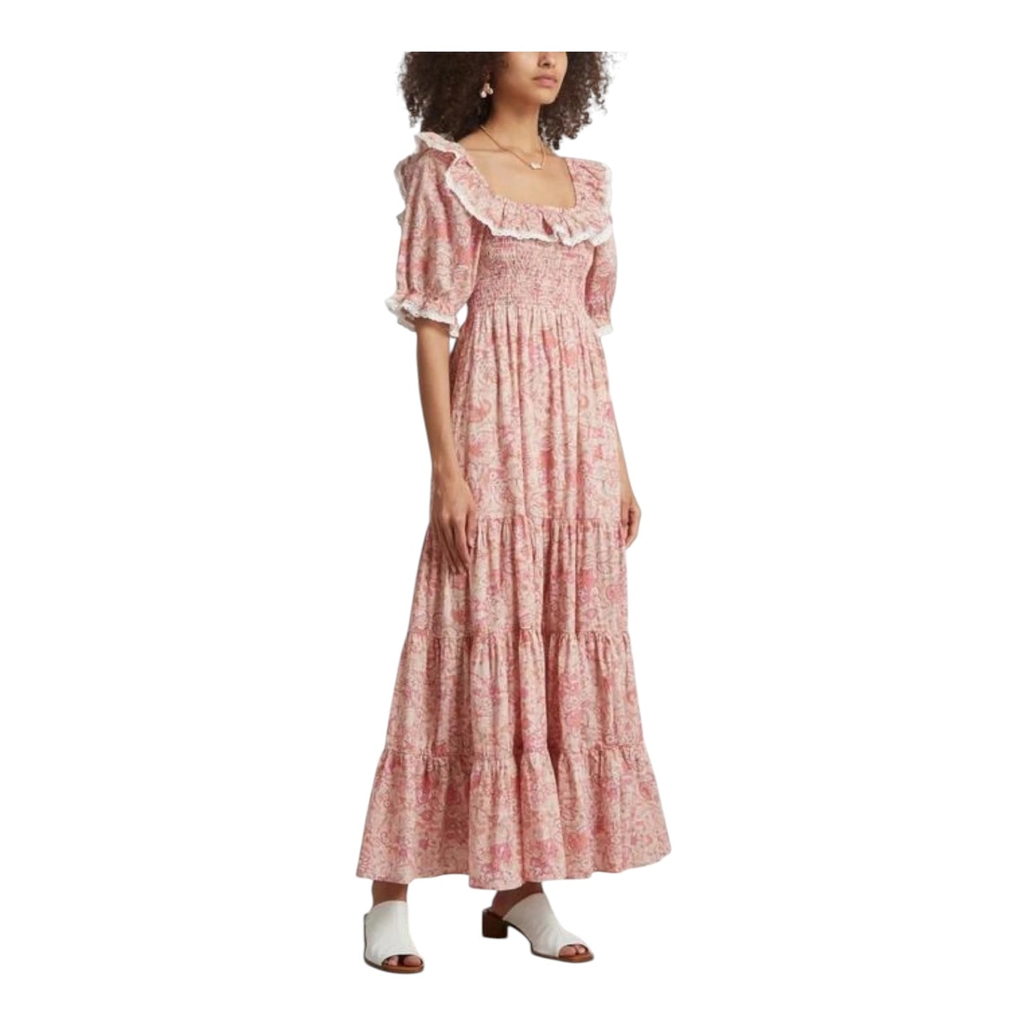 Rixo Joanie Pink Paisley Dress - 16 - NEW