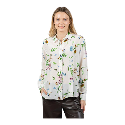 Marella Faretra Cream Floral Silk Blouse - 16
