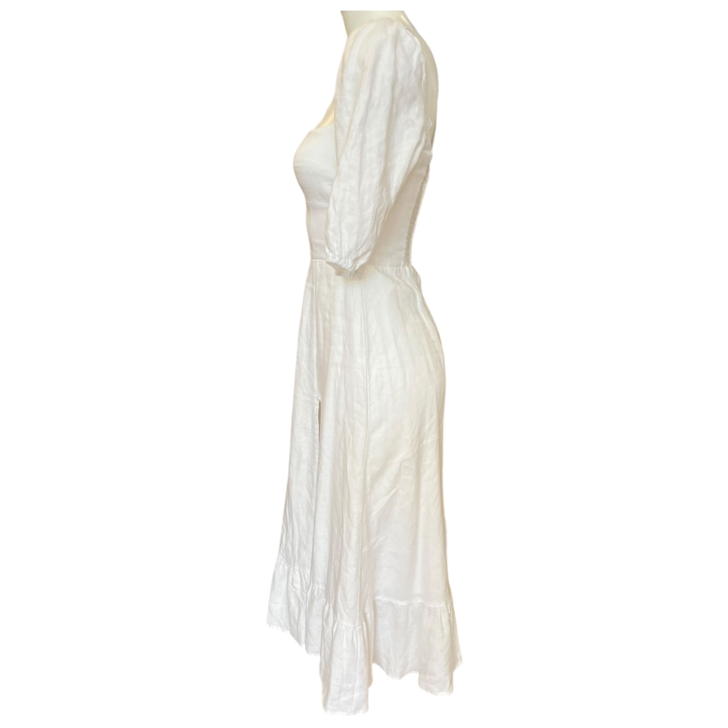 Reformation White Linen Dress - 8