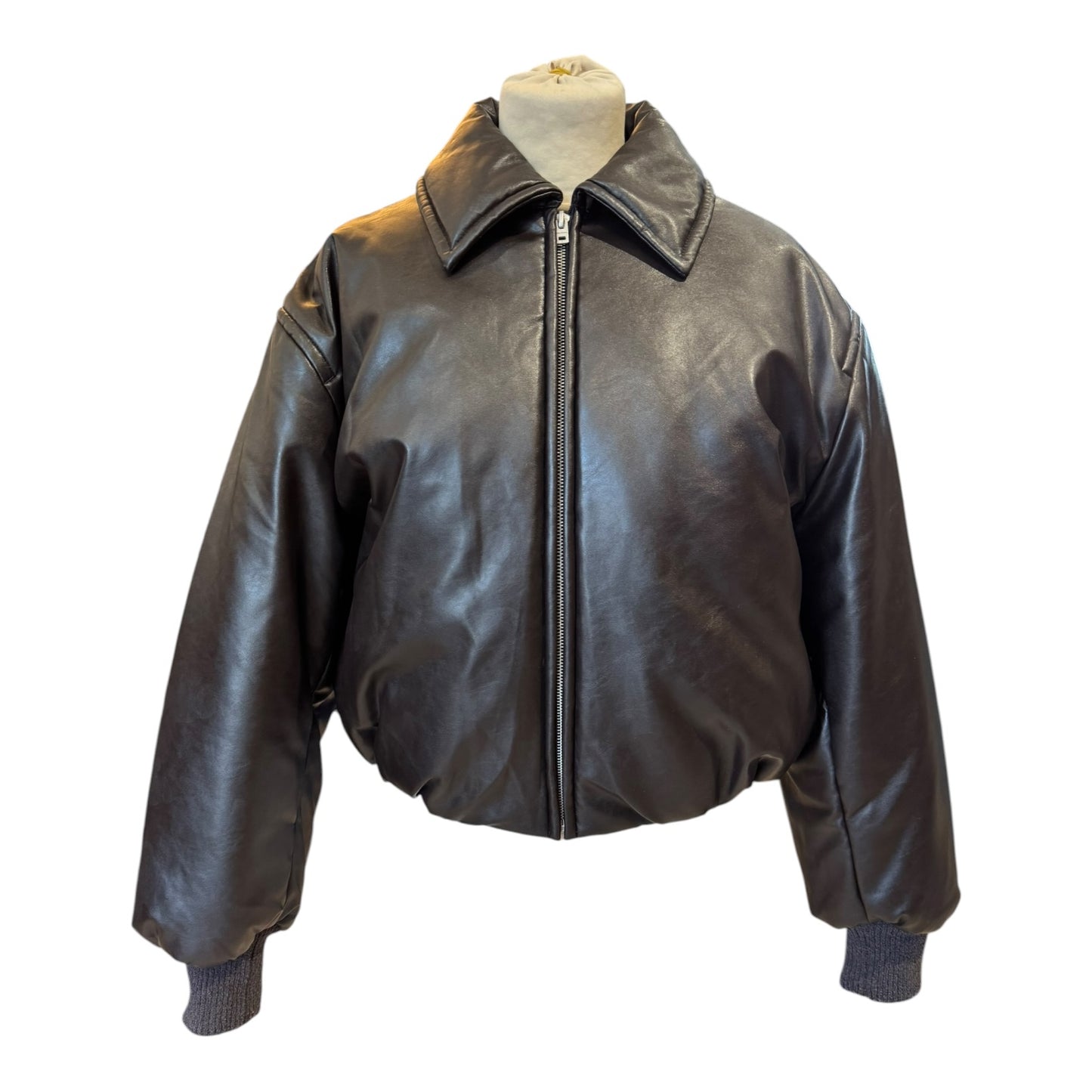 Acne Studio Coated Bomber Jacket in Dark Brown - 8