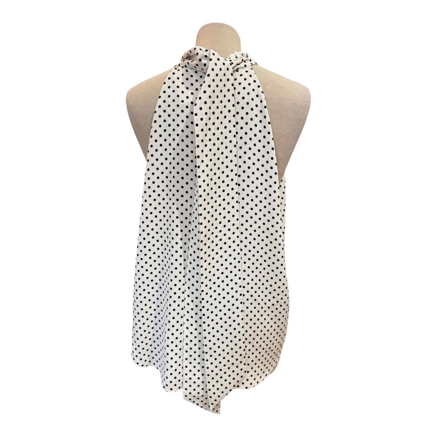 Me + Em Cream Polka Dot Halterneck Top - 16