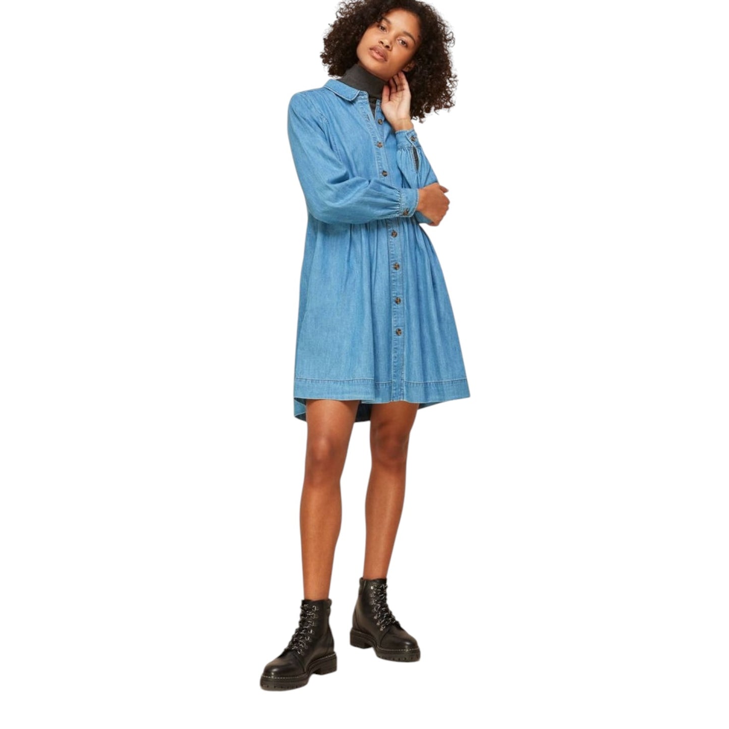 Whistles Denim Chambray Dress - 16 - NEW
