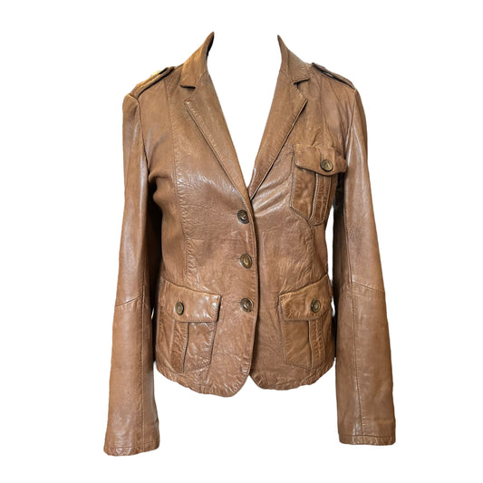 Massimo Dutti Tan Leather Jacket