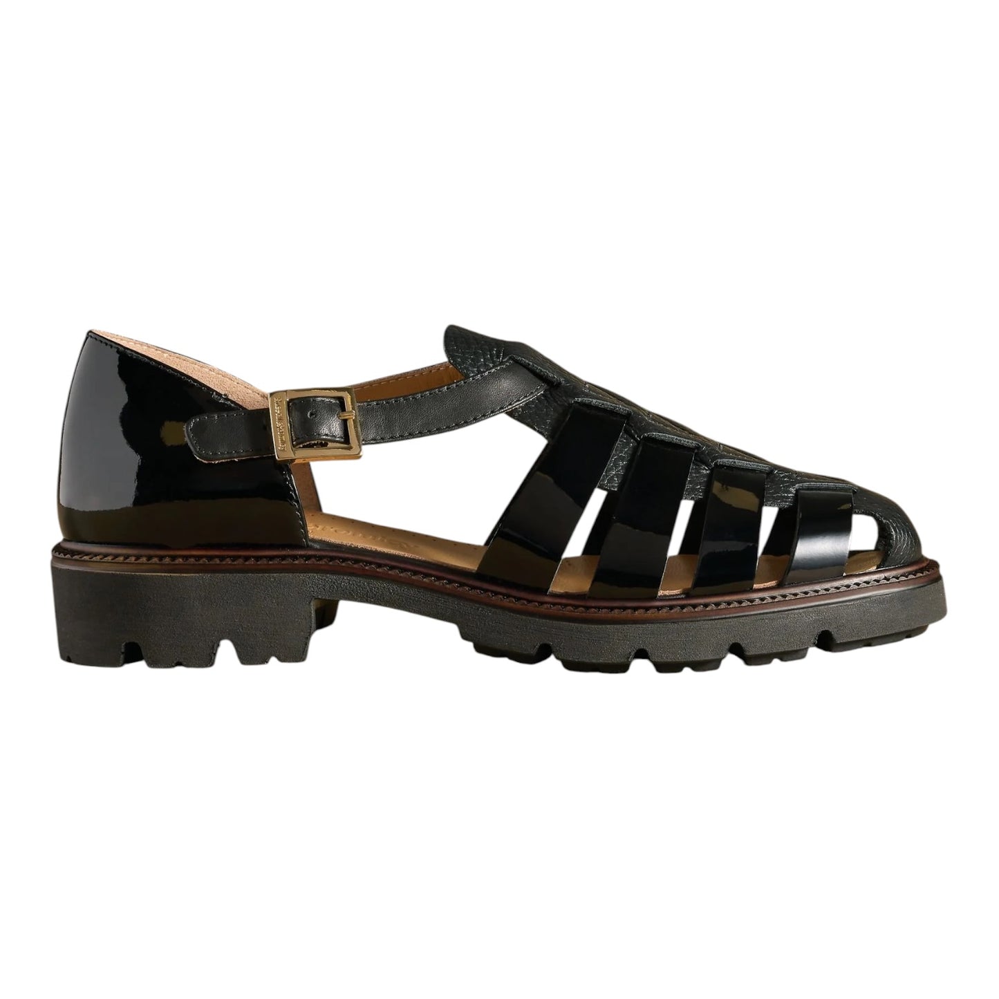 Russell & Bromley Black Sorrento Chunky Fisherman Sandals - 37/4 - NEW