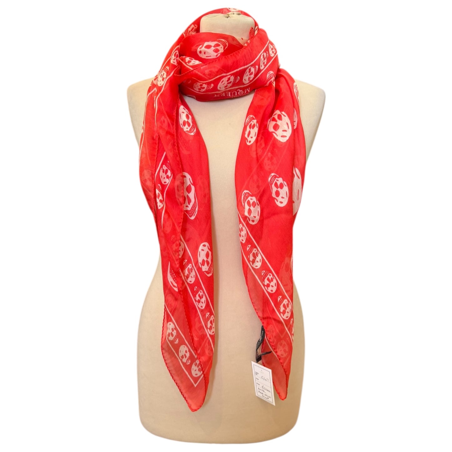 Alexander McQueen Coral Silk Scarf