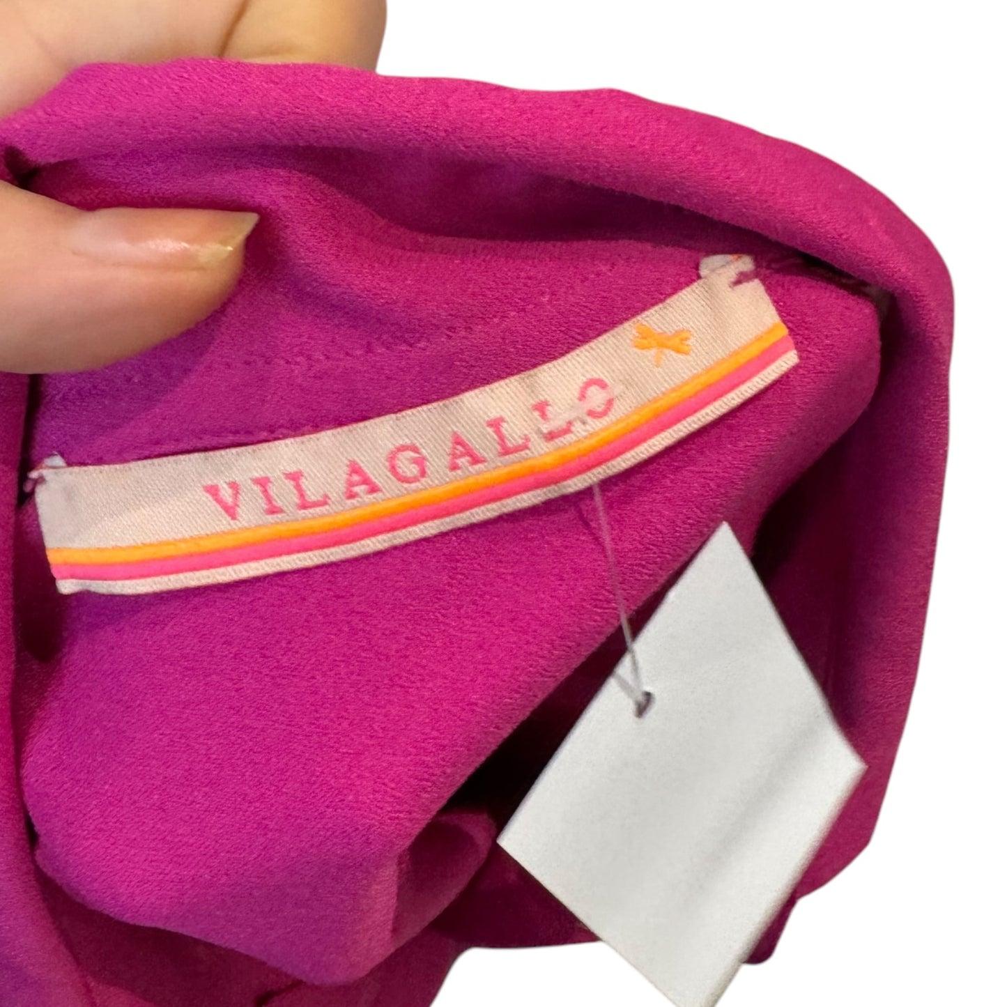 Villagallo Pink Shirt with Navy Trim - 14