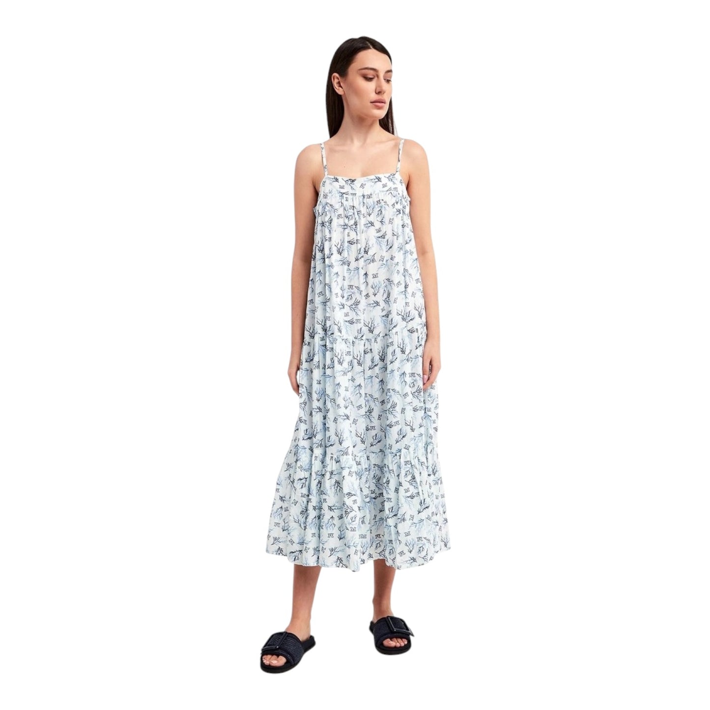 Max Mara Beachwear White and Blue Dress - 12