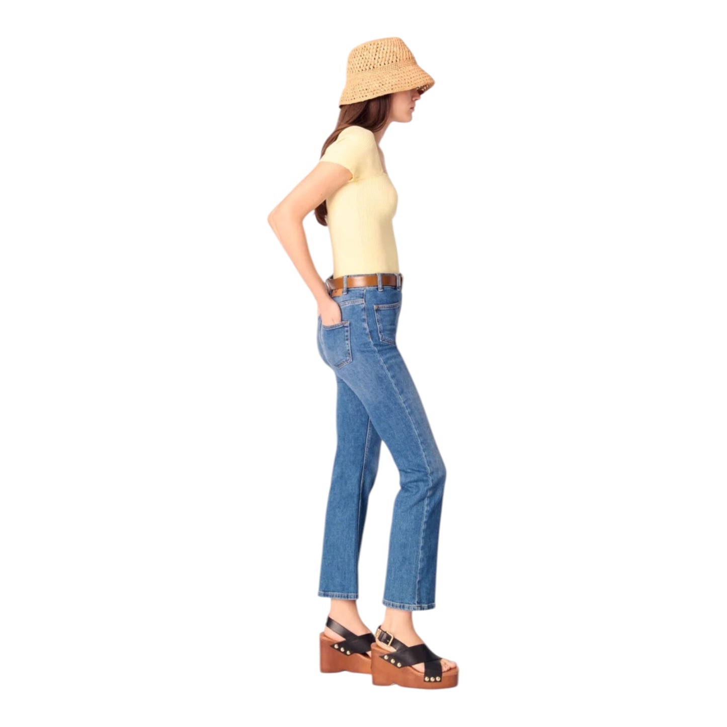 Maje Yellow Rib Knit Top - 8/10