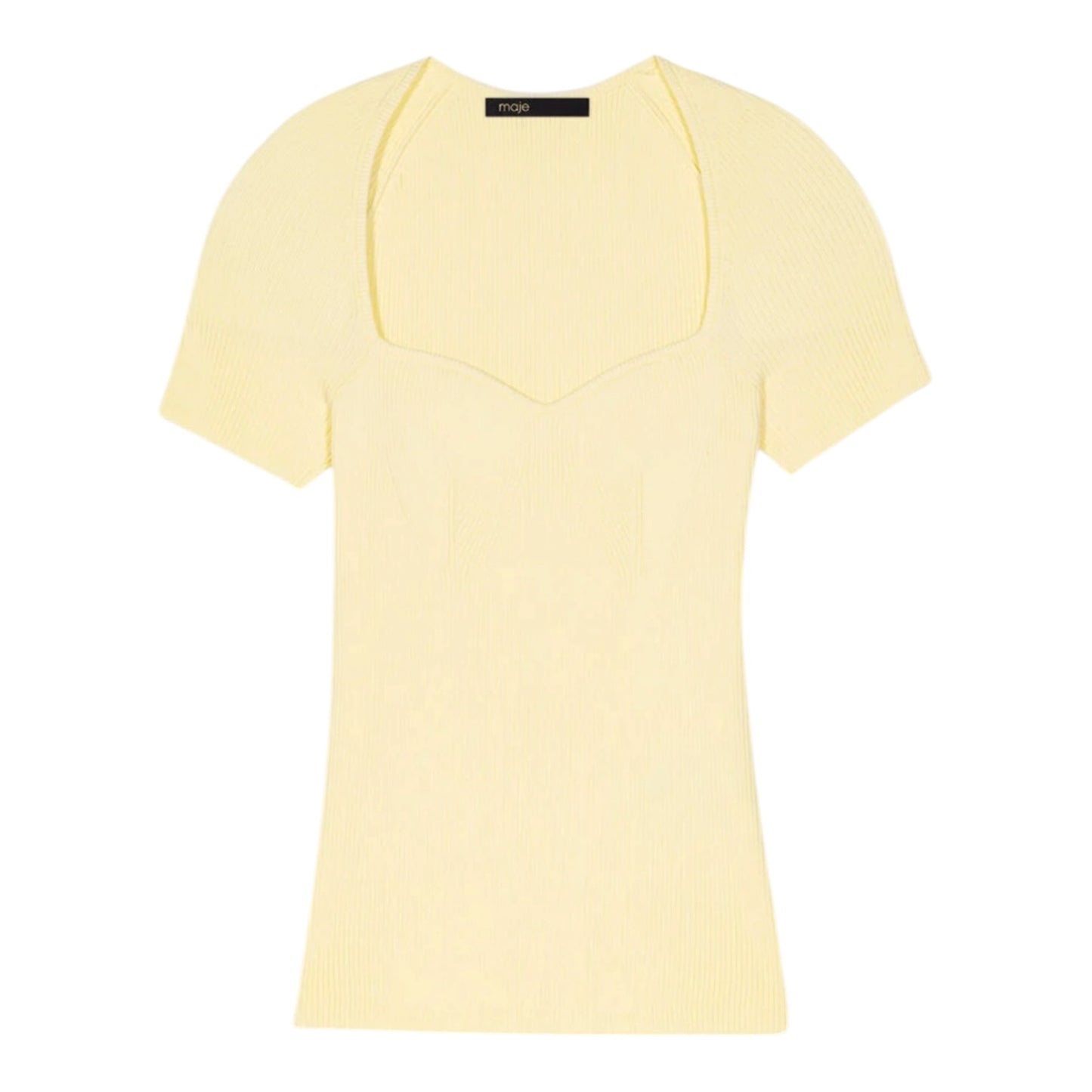 Maje Yellow Rib Knit Top - 8/10