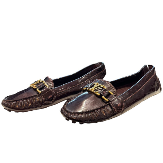 Louis Vuitton Dauphine Burgundy Patent Leather Loafers - 37.5 / 4.5