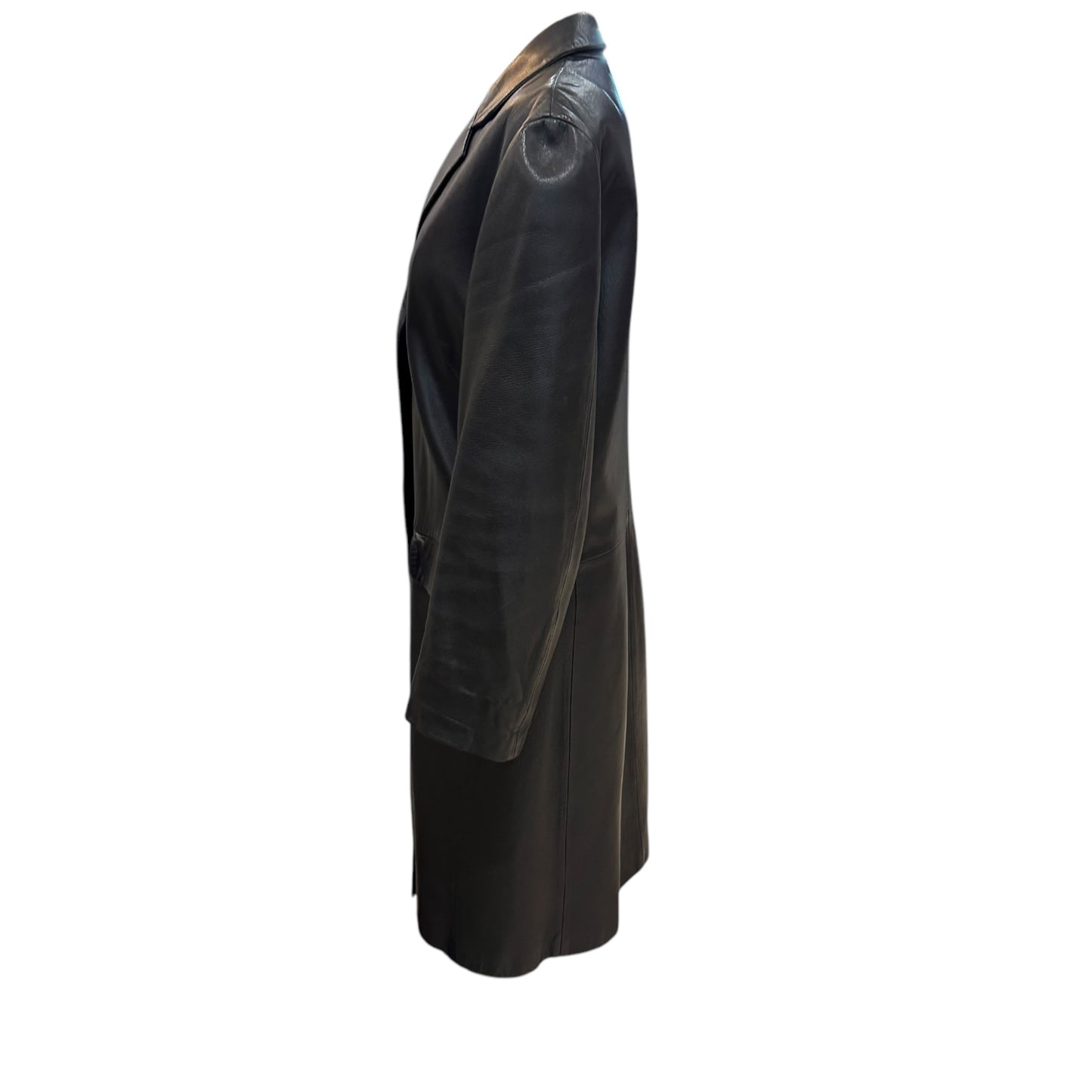 Hamnett Black Leather Coat - 14