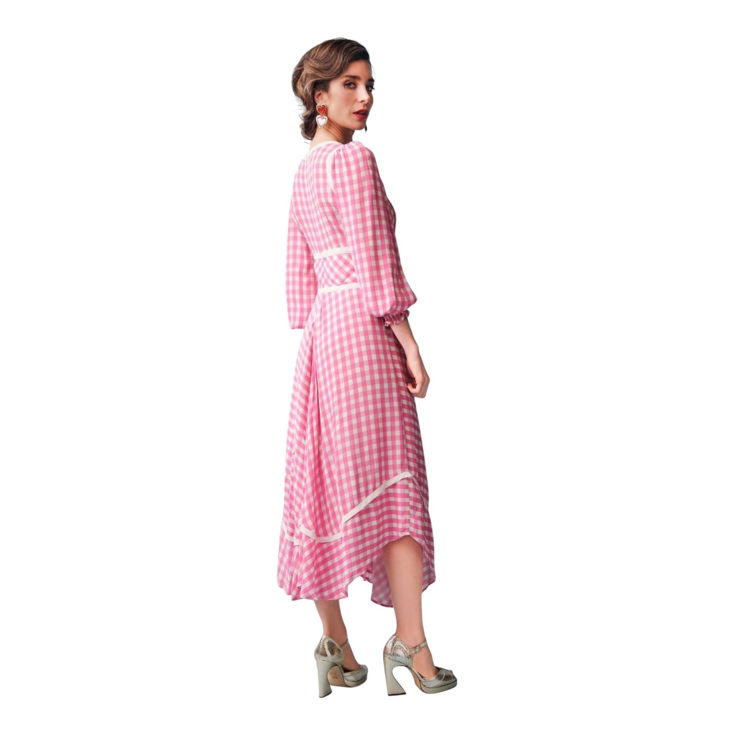 Coco Fennell Gingham Pink Dirndl Dress - 12