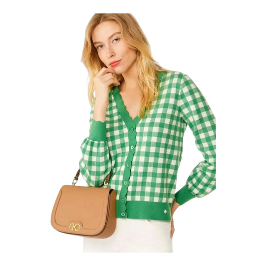 Kate Spade Green Gingham Cardigan - 16
