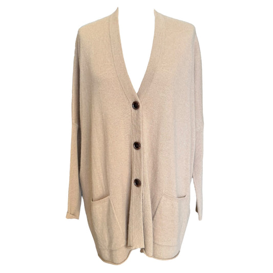 Allude Beige Wool and Cashmere Cardigan - 12