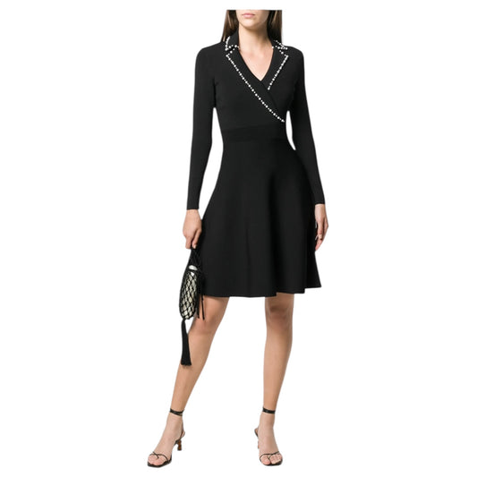 Sandro Suity Black Pearl Knit Dress - 10/12 - NEW