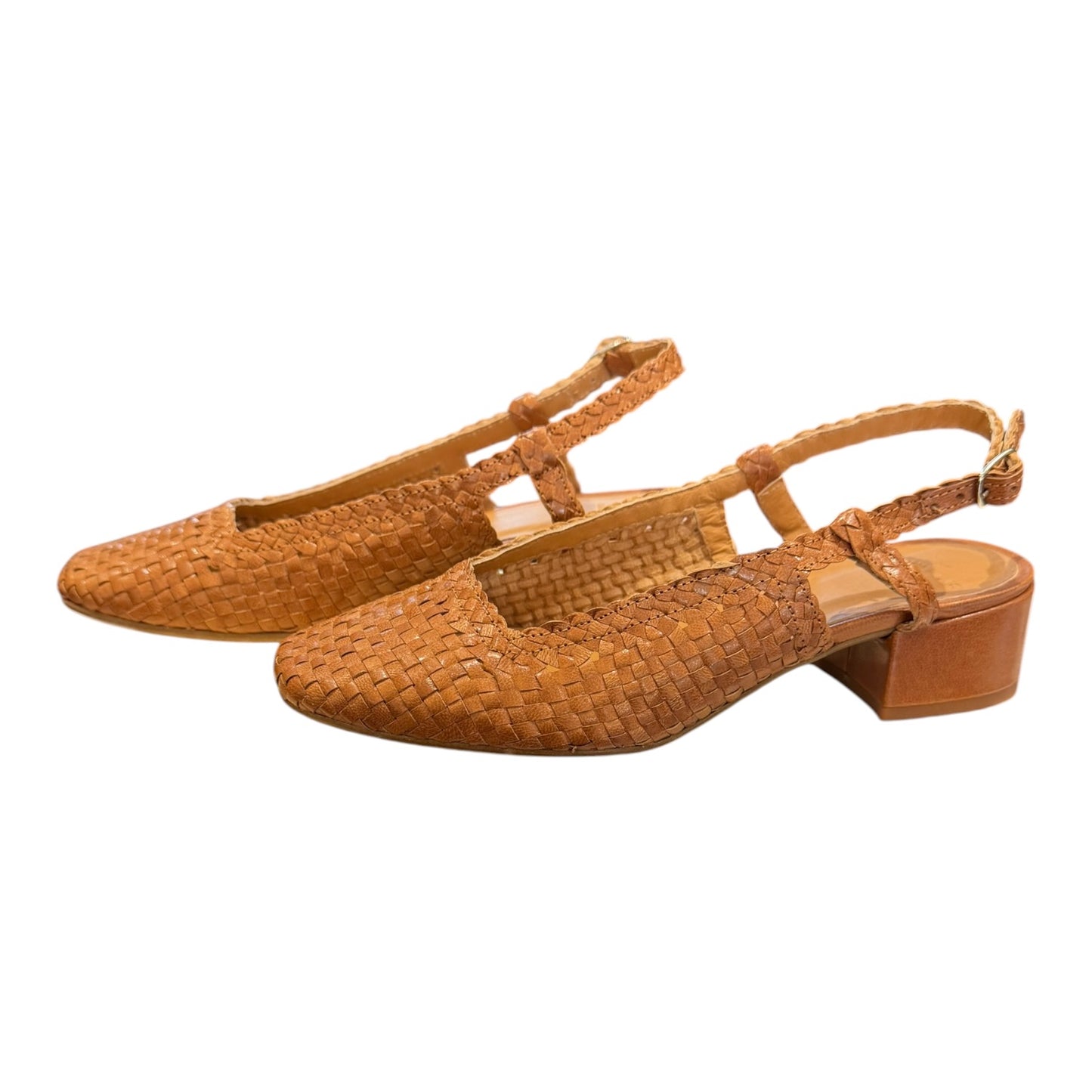Sézane Noemie Heeled Pumps in Braided Leather - 37/4
