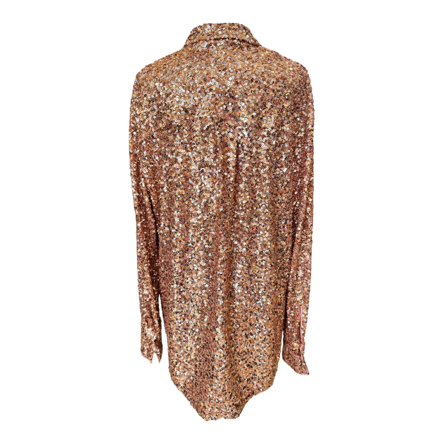 Essentiel Antwerp Ezilion Rose Gold Sequin Top - XS (Oversized)