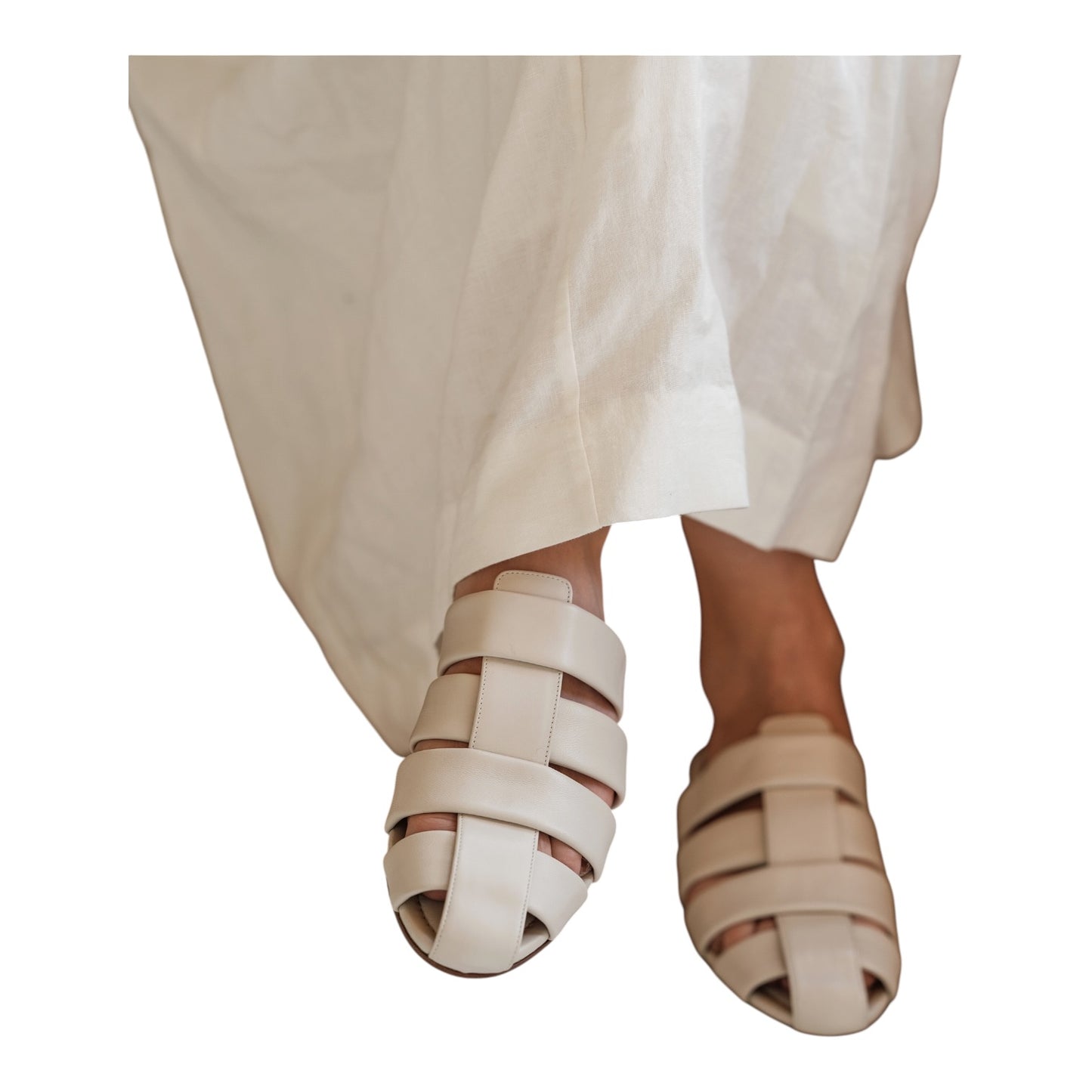 Jenni Kayne Cream Fisherman Slides - 36/3