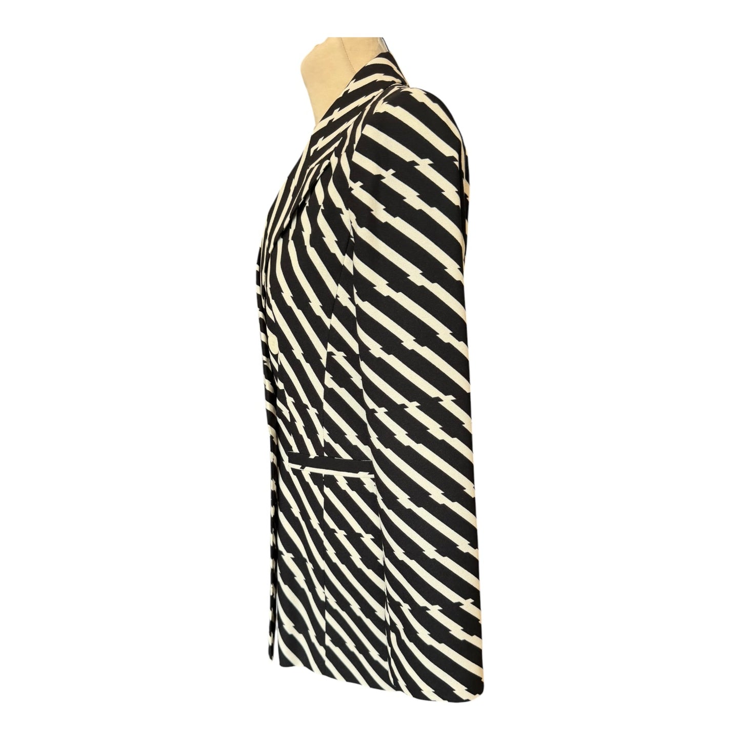 Topshop Black and Cream Zig Zag Blazer - 10 - NEW
