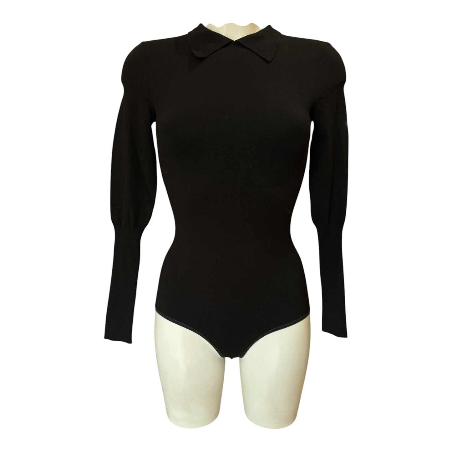 Alaia Black Collared Bodysuit - 10