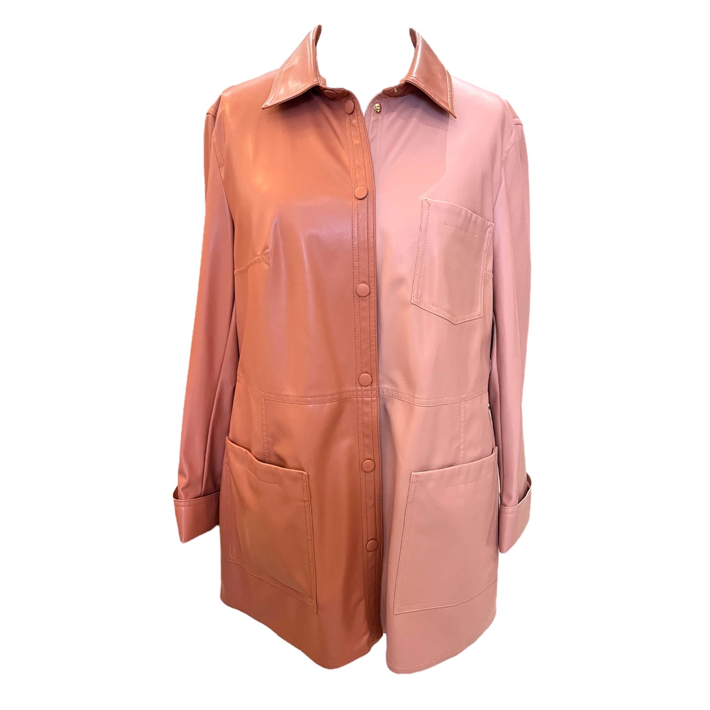 Marc Cain Peach Pleather Coat