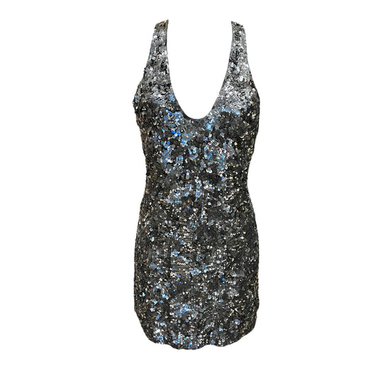 French Connection Grey Sequin Mini Dress