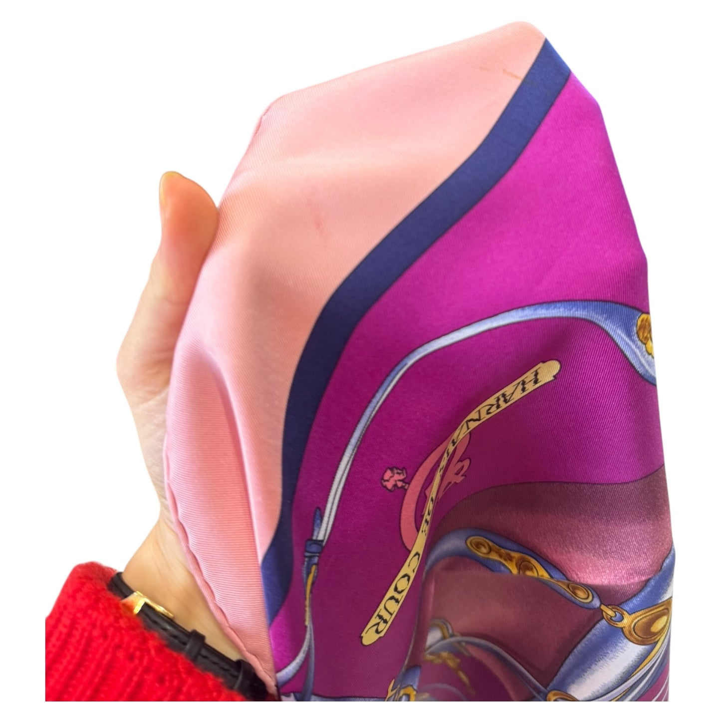 Hermès Purple Harnais De Cour Silk Scarf