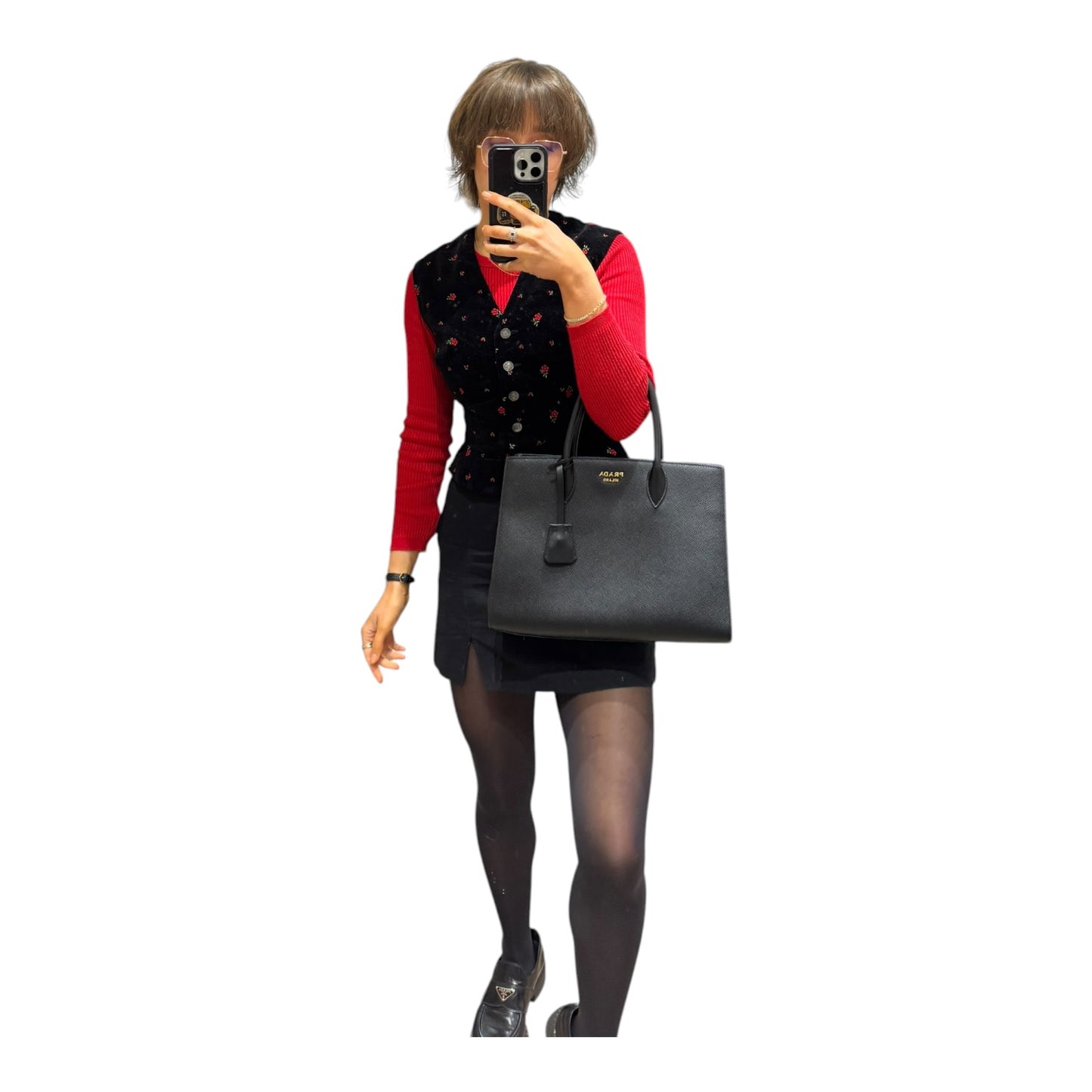 Prada Saffiano Cuir City Bibliotheque Large Tote