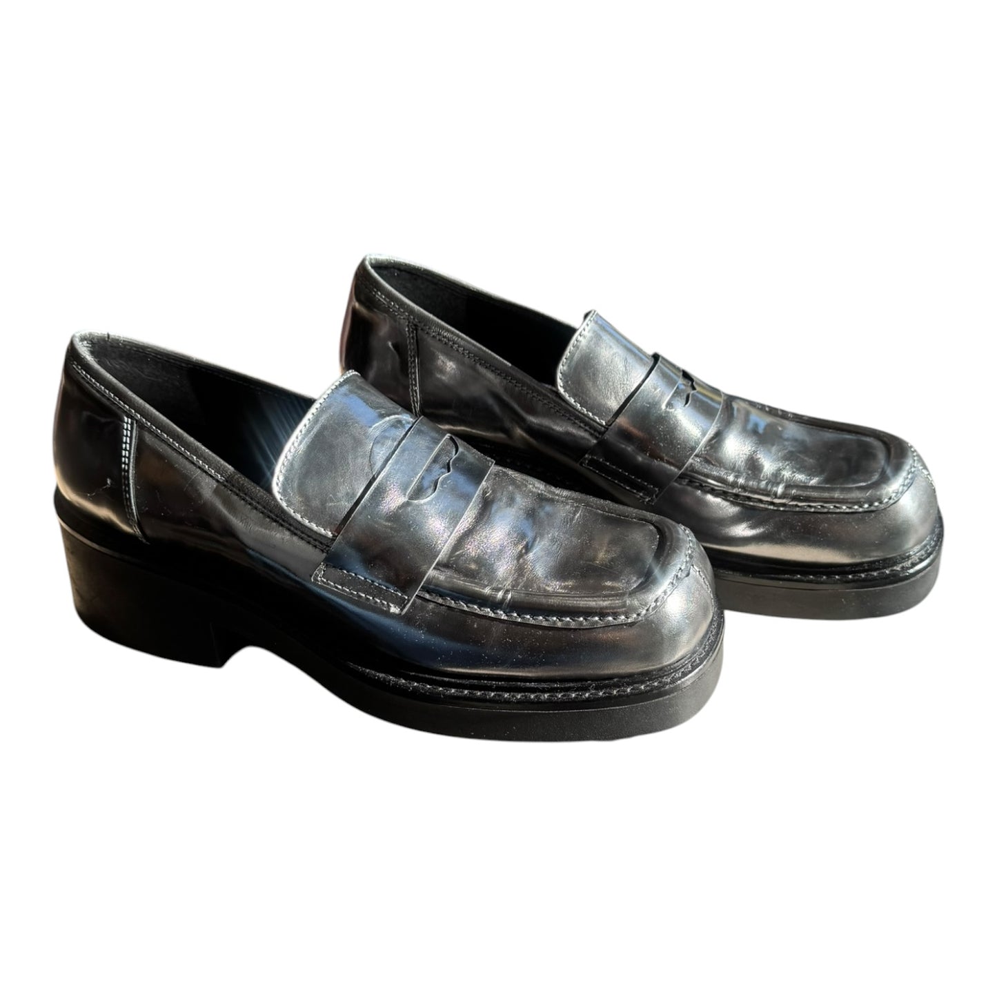 Russell & Bromley Silver Solo Square Toe Loafer - 40/7 - NEW