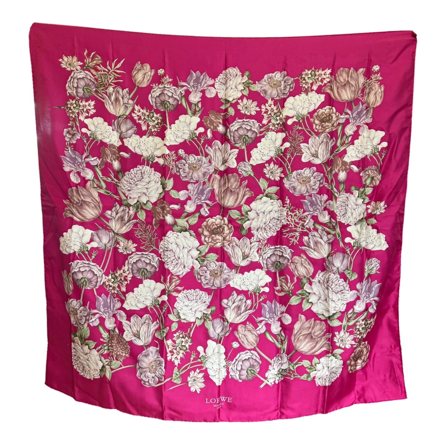Loewe Pink Floral Silk Scarf