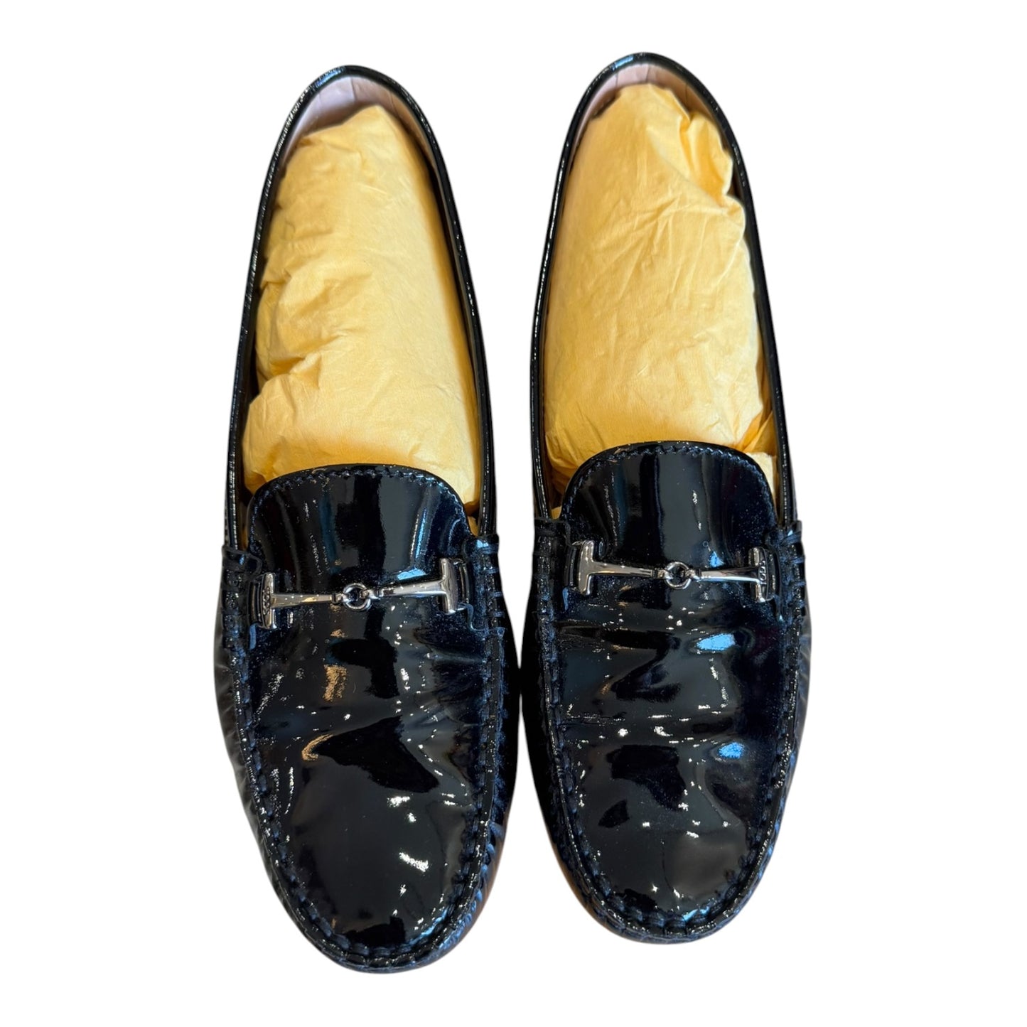 Tod's Black Patent Gomma Lu Doppia T Micro Driving Shoes - 39/6