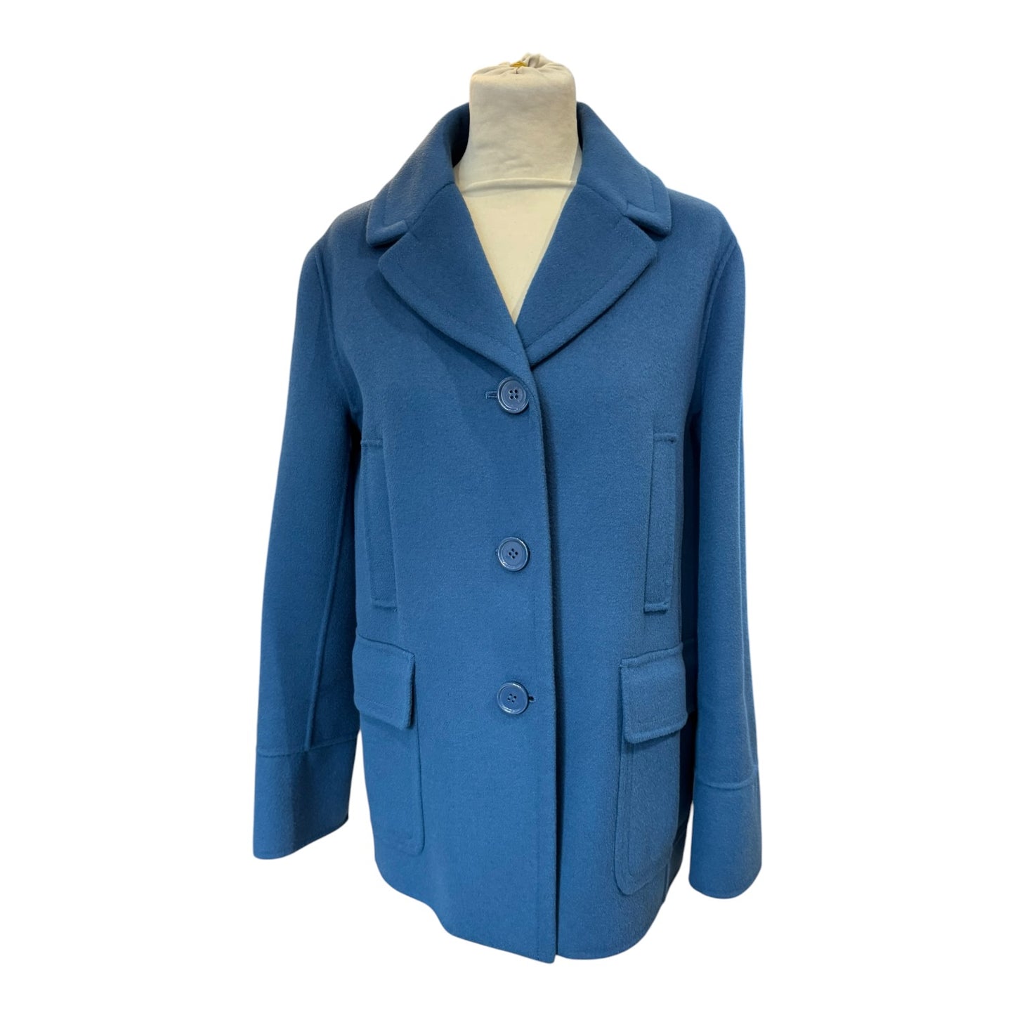 S Max Mara Marina Blue Wool Coat - 10/12