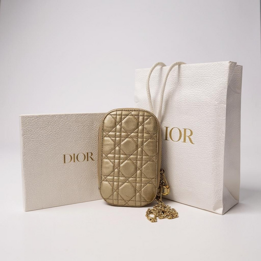 Dior Gold Call-in Lady Dior Phone Holder