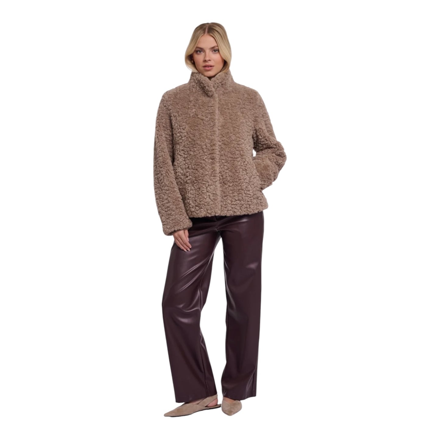 Rino & Pelle Kion Faux Fur Jacket in Mocha Latte - 10