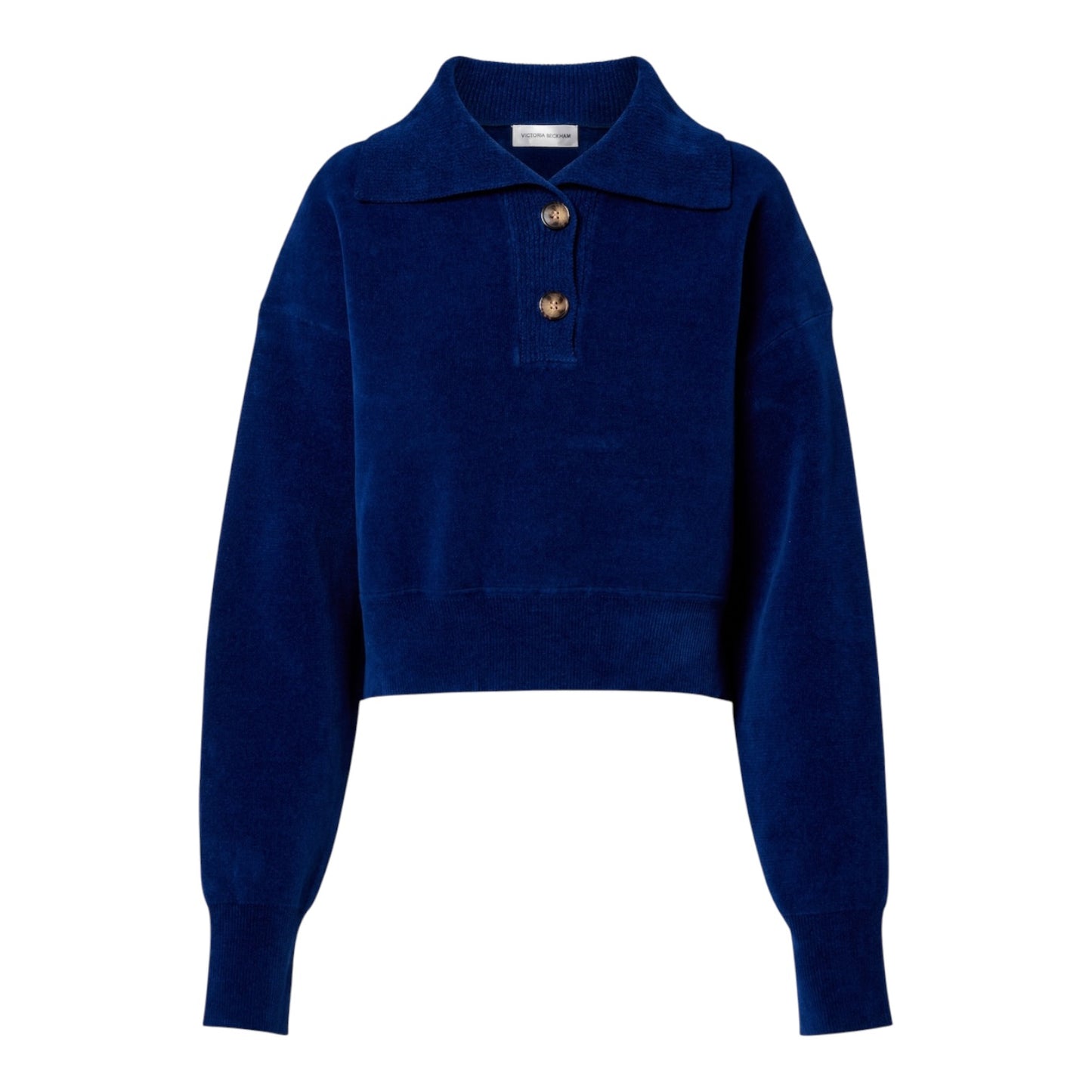 Victoria Beckham Cropped Cotton Blend Velvet Sweatshirt - 10/12