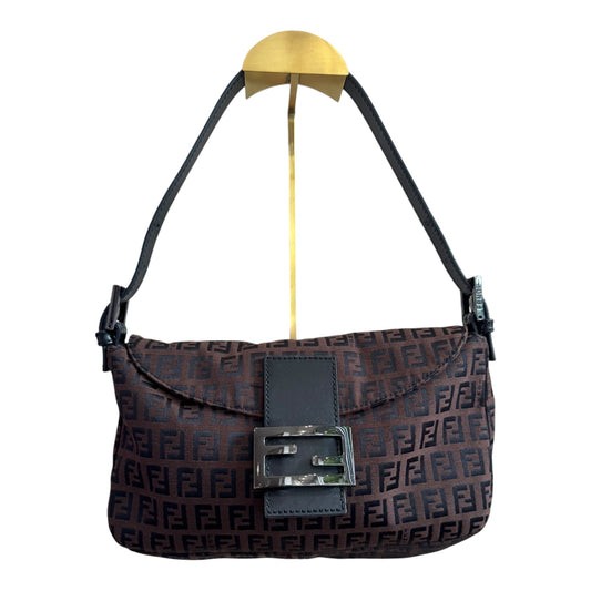 Fendi Zucchino Double Flap Baguette Bag