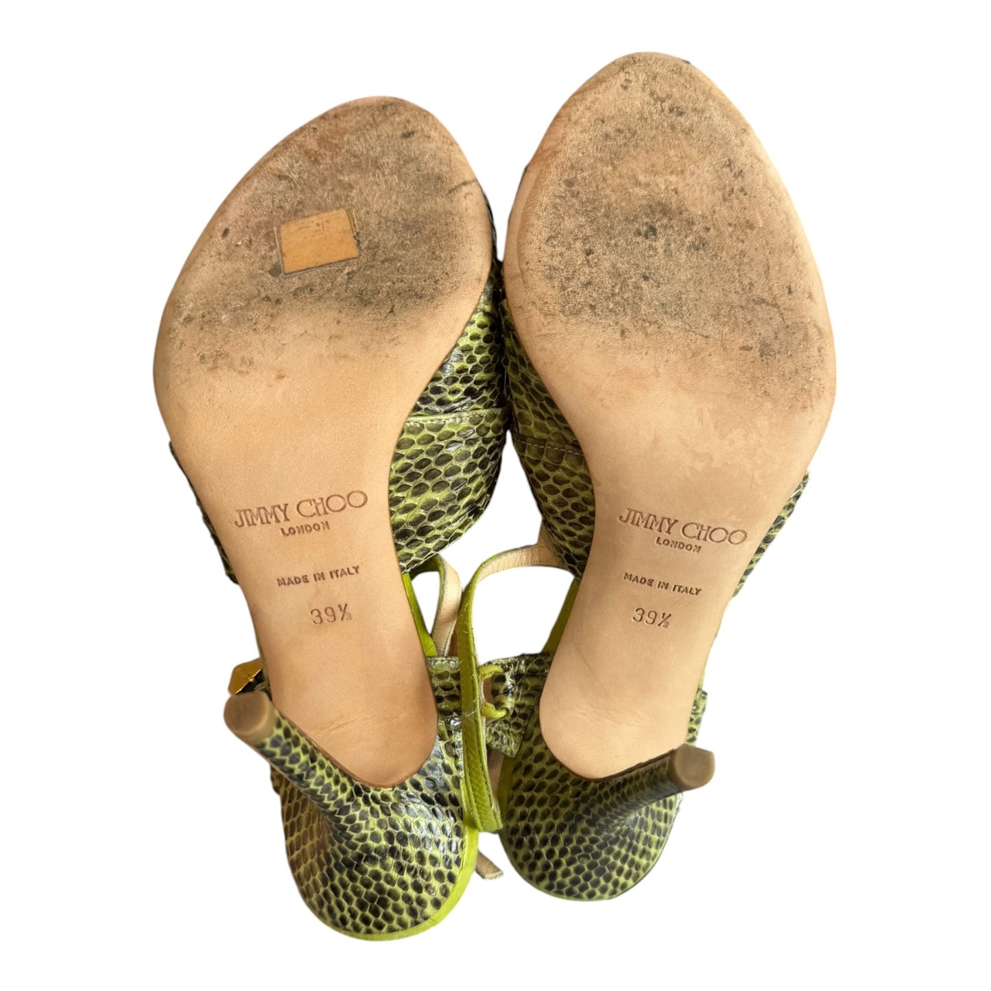 Jimmy Choo Green Snake Print Heels - 39.5 / 6.5