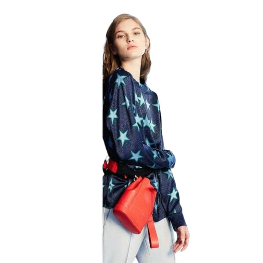 SportMax Blue and Green Star Silk Shirt - 12