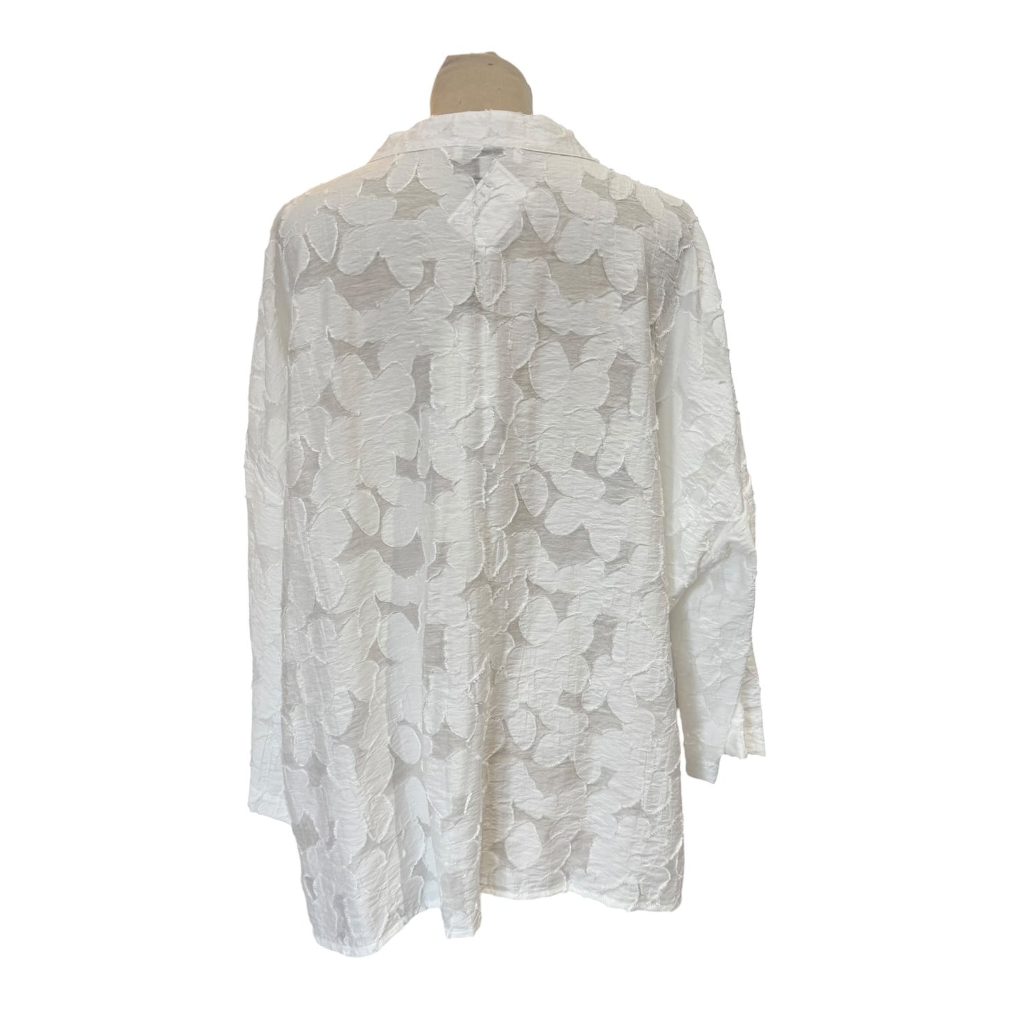 Sahara Floral Burnout White Shirt - 18 - NEW