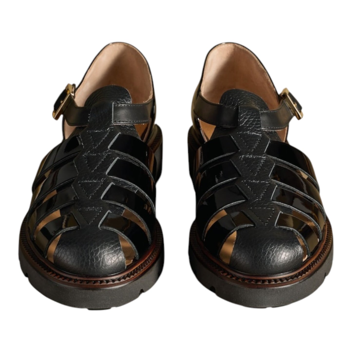 Russell & Bromley Black Sorrento Chunky Fisherman Sandals - 37/4 - NEW