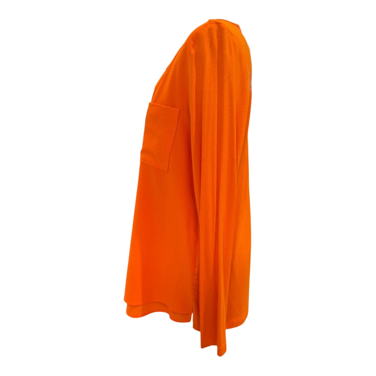 Milano Orange Notch Neck Top - 10 - NEW