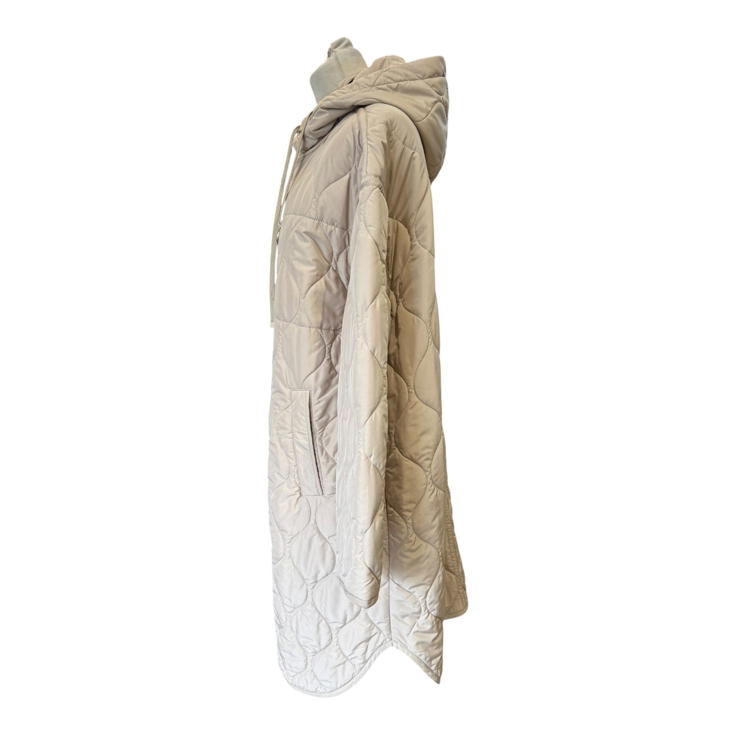 Riani Beige Quilted Hooded Coat - 14