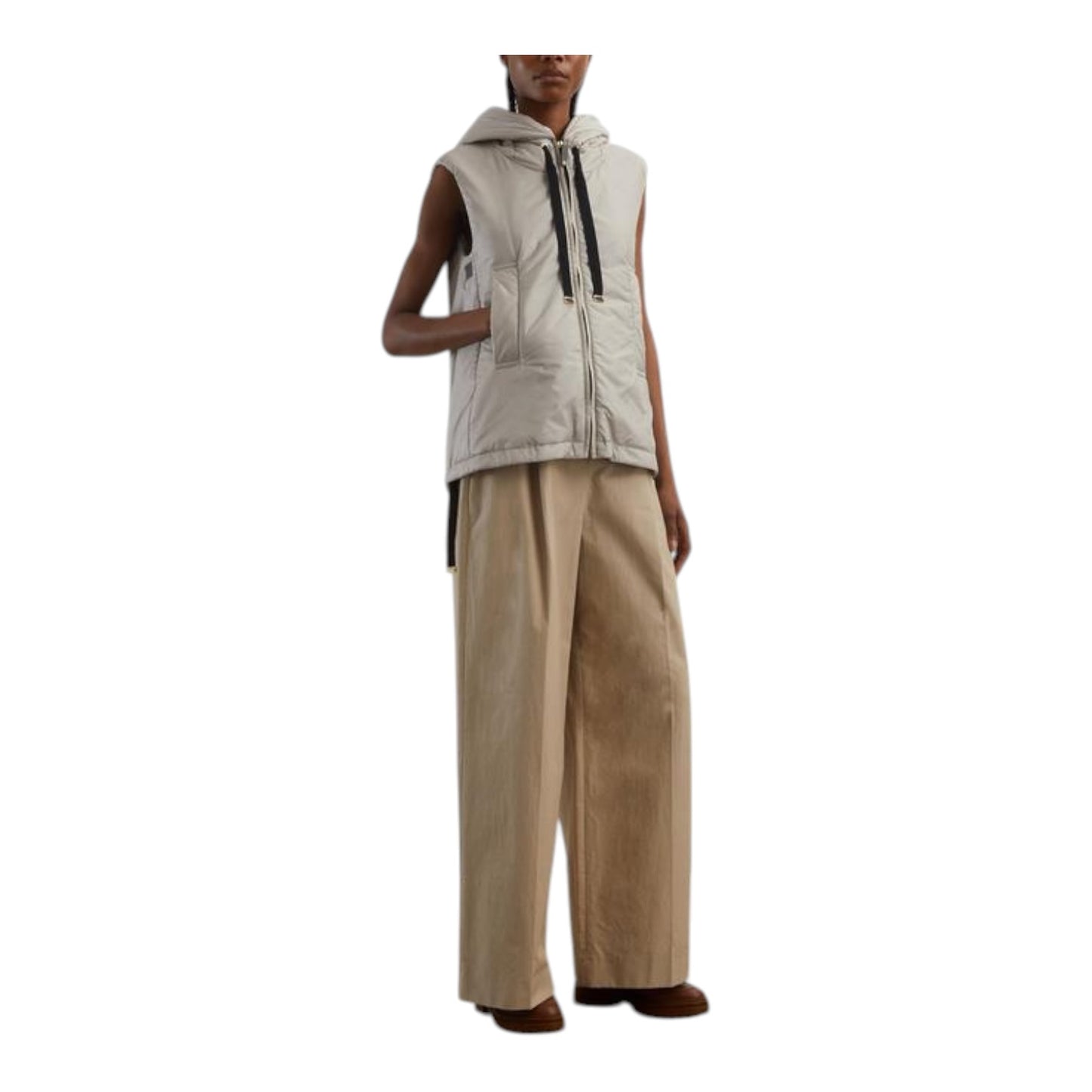 Max Mara Beige Greengo Drip-Proof Canvas Gilet - 12/14