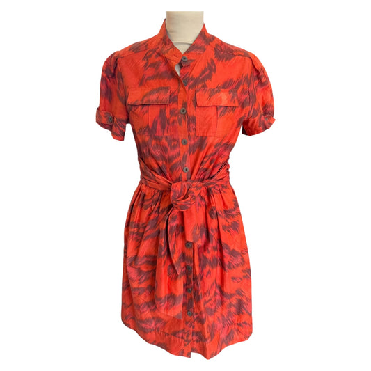 Diane Von Furstenberg Orange Pattern Dress - 8