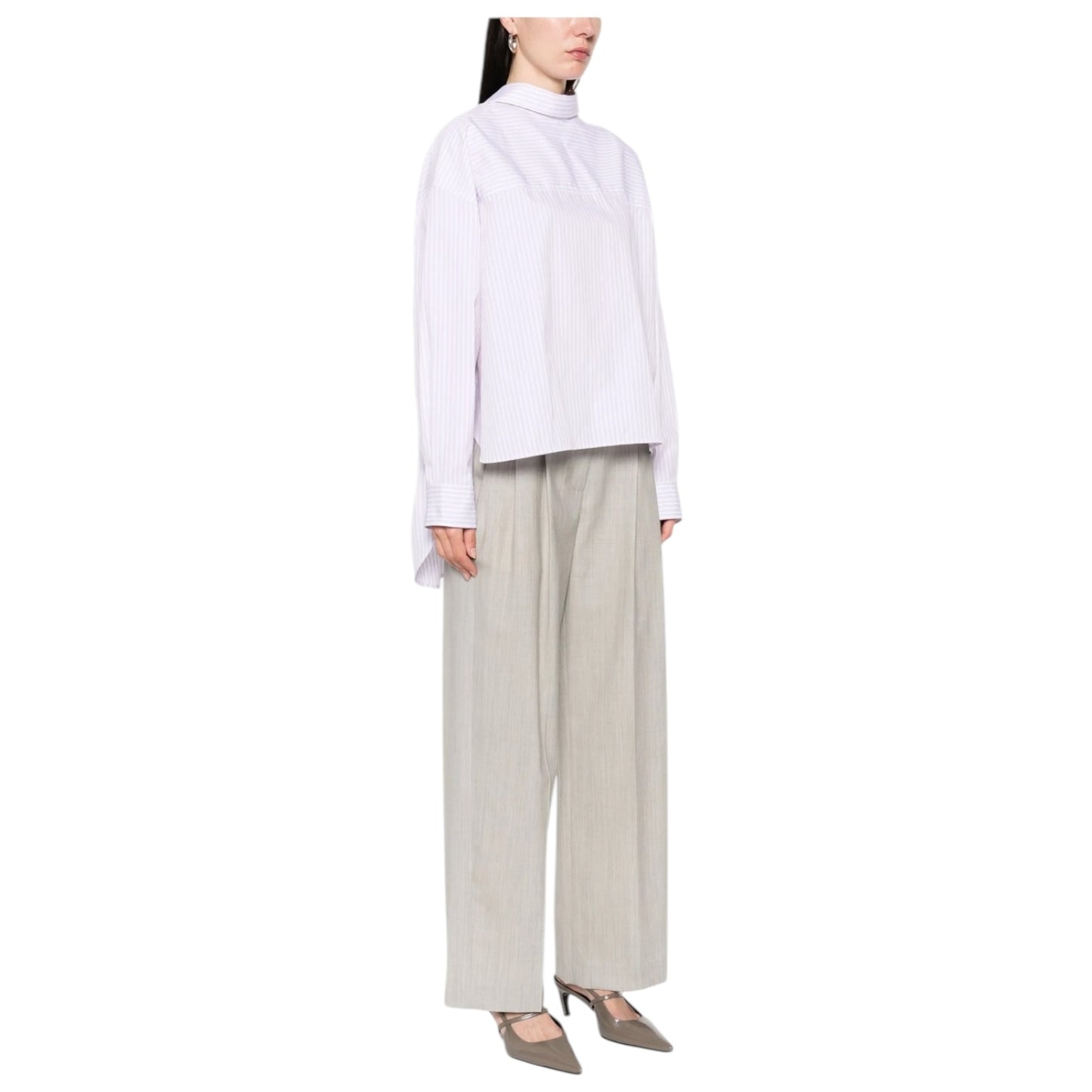 Victoria Beckham Pink Striped Back to Front Shirt - 8/10