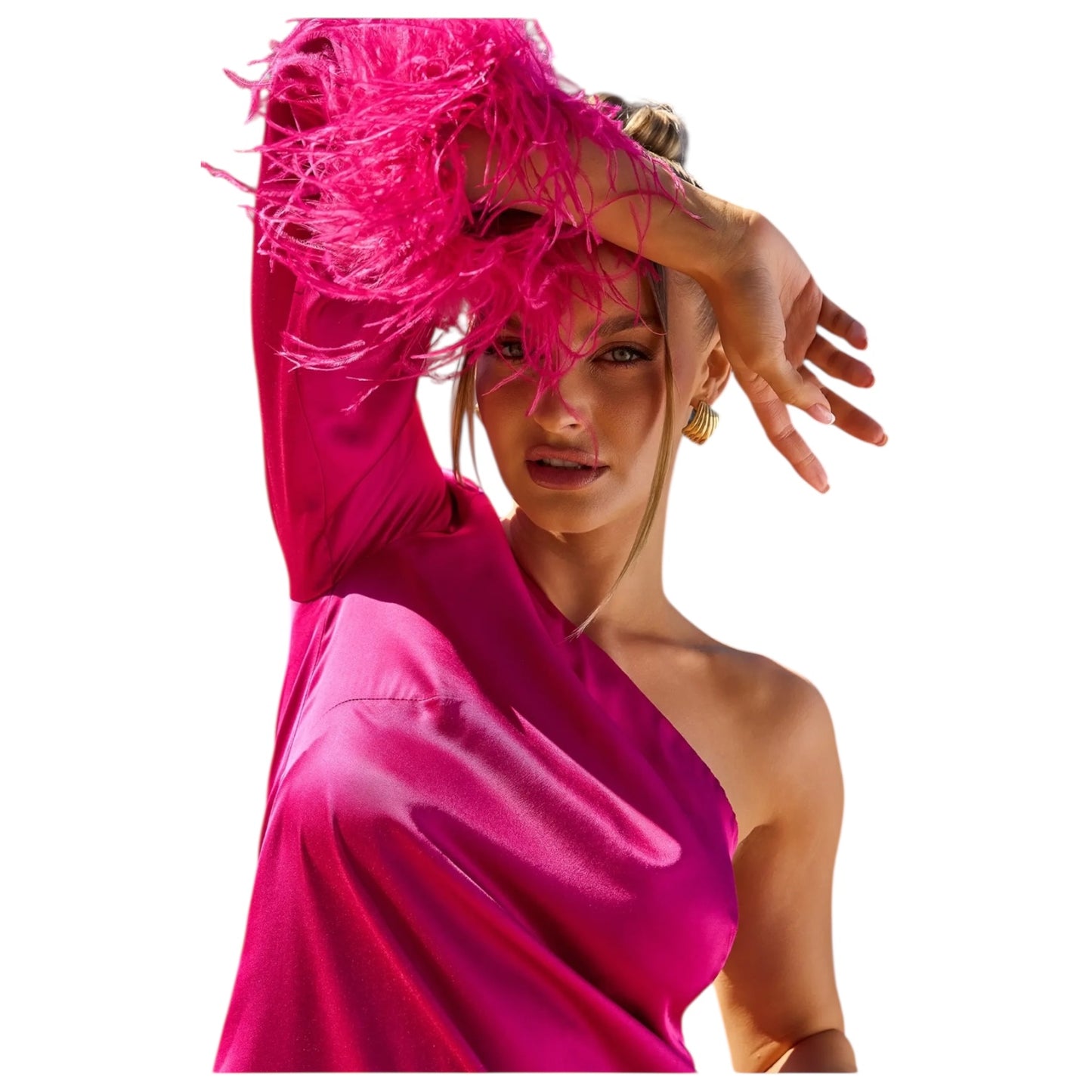 Kevan Jon Pink Pamela Pink Asymmetrical Mini Dress - 8/10