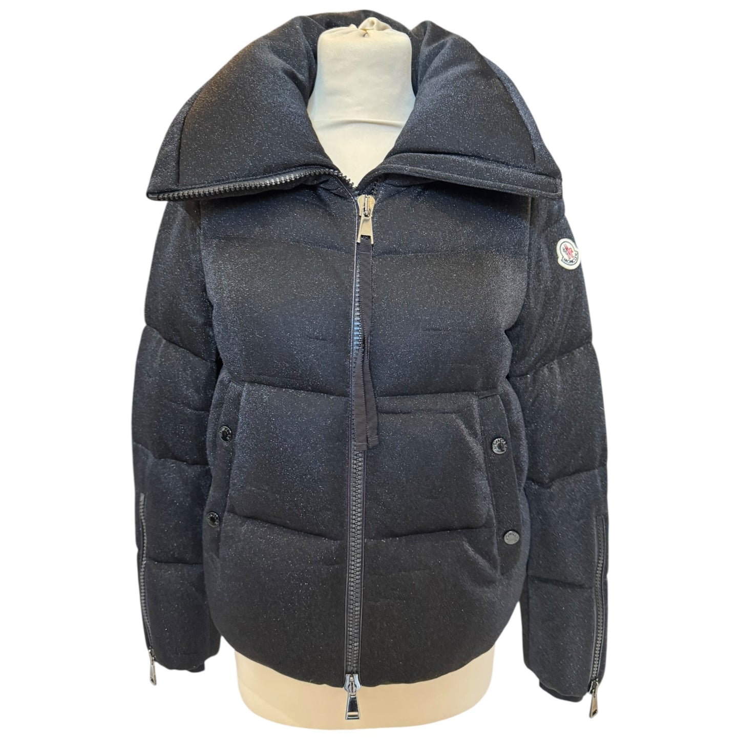 Moncler Bandama Black Glitter Puffer Jacket - 8
