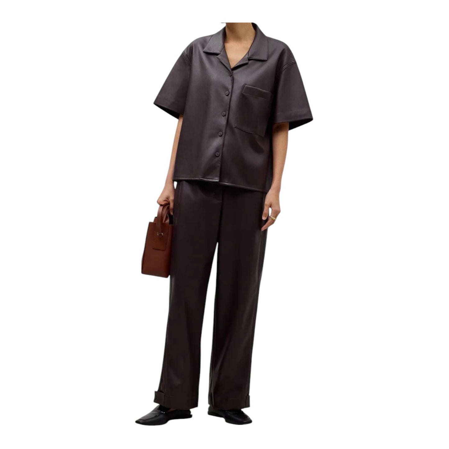 Adolfo Dominquez Maroon Pleather Two Piece - 10/12